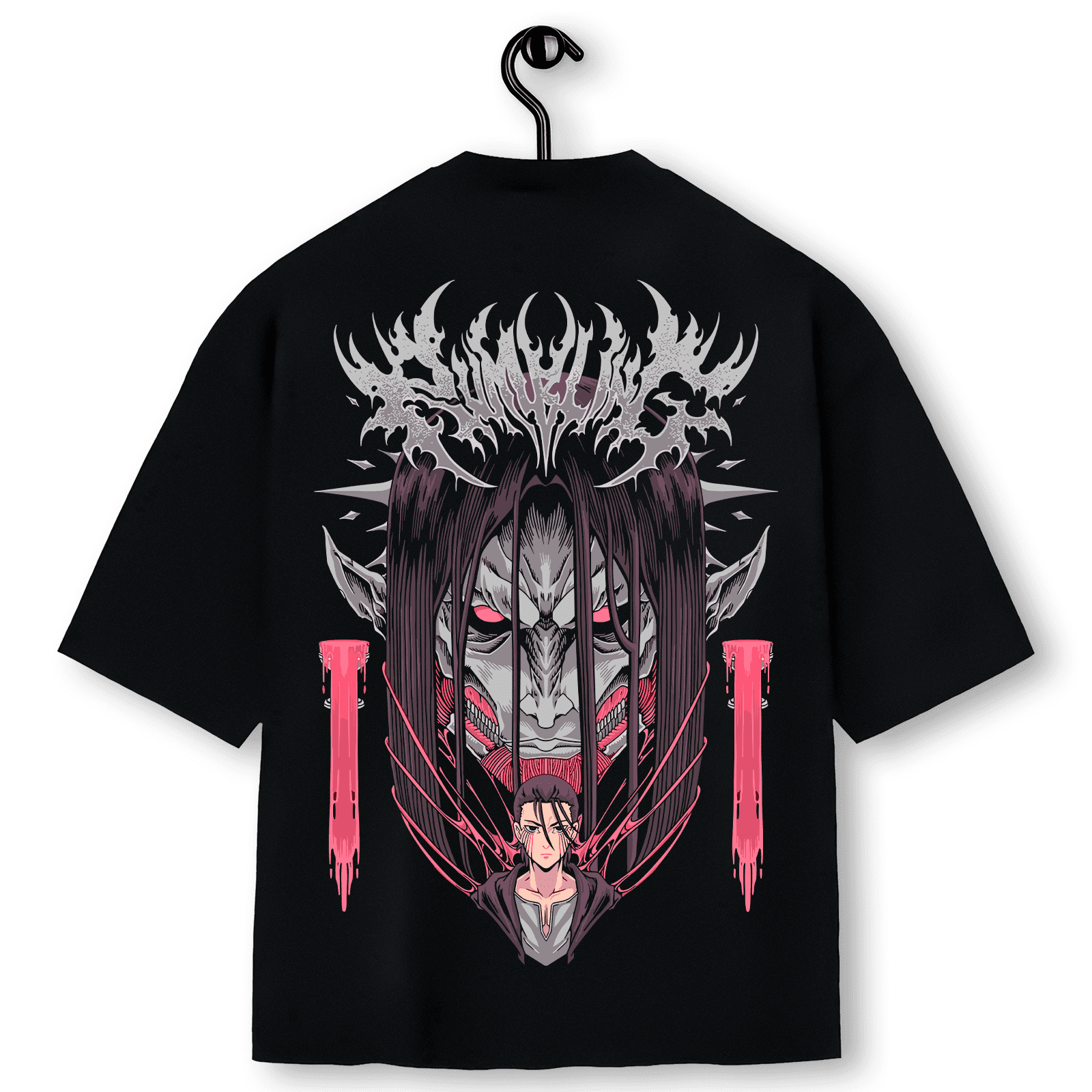 fact Tシャツ NERDS RECORD STORE コラボXXL オーラマ Super Oversized Alpha Back Premium | TITAN FUNDADOR - EREN YEAGER