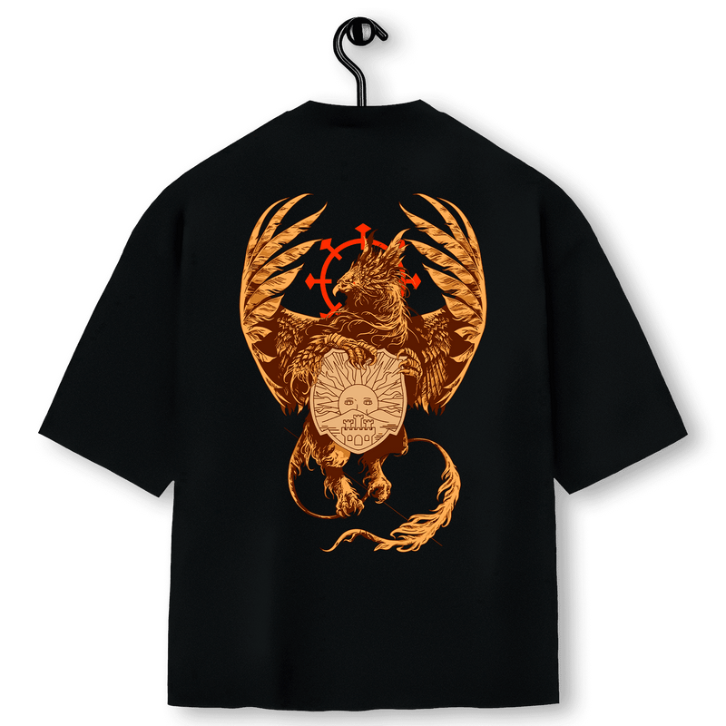 Super Oversized Alpha Back Premium | BLACK CLOVER - ALVORECER DOURADO 金色の夜明け